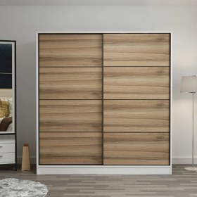 Resim Minar Kale 2 Kapaklı Sürgülü Dolap 180 Cm - Beyaz/Dore 