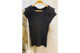 Resim Mojo Bebek Mojo Kız Çocuk 5-14 Yaş Fırfırlı Kol Kaşkorse Body 3311 Siyah 
