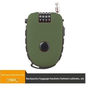 Resim Springsun Askeri Yeşili Motosiklet Kask Kilit, 4 Haneli Şifreli Geri Çekilebilir Çelik Tel, Elektrikli Bisiklet Anti-hırsızlık Kilit C32 Modeli 