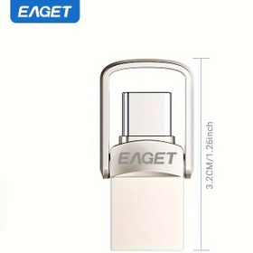 Resim EAGET Çift Arayüzlü USB 3.2 Flash Sürücü Type-C Hafıza Kalemi USB Bellek Kalemi Kalem Sürücü Çinko Alaşımlı USB Bellek Android Akıllı Telefonlar Tabletler Cep Boyutu Hafıza Kalemi 
