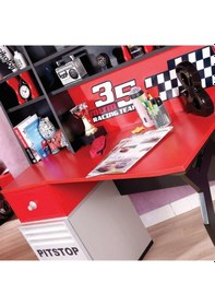 Resim Meltem Kids Pitstop Çocuk Odası Çalışma Masası Kırmızı - Siyah 
