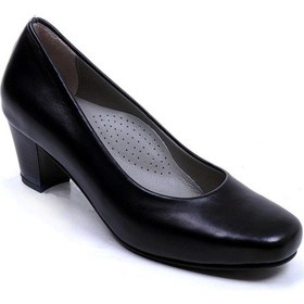 Resim Siyah Kadın Hakiki Deri Topuklu Ayakkabı 343.5116-siyah Siyah 