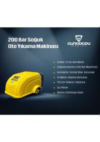 Resim İtalyan Ar Pompa Basınçlı Soğuk Oto Yıkama Makinası 200 Bar 