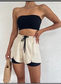 Resim Pimody Kadın Deniz Şortu İçten Taytlı Siyah 