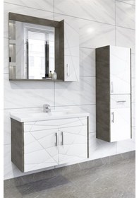 Resim Victoria 80 Cm Cm Banyo Dolabı (Boy Dolap Dahil ) 