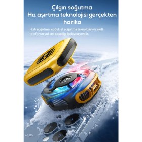Resim Oyun Telefonu Icin Manyetik Telefon Sogutucu Fan - Kablosuz 2000MAH Batarya 