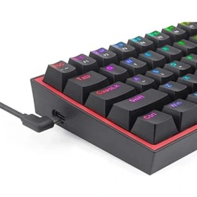 Resim Nisar Store Redragon K617-RGB 16,8 Milyon Rgb Aydınlatma, Red Switch Fizz%60 Q Türkçe Kablolu Mekanik Oyuncu Klavyesi Siyah 