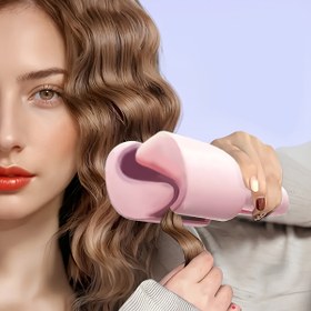Resim 32mm Kıvırma Çubuğu Ergonomik Kolu ile - Pembe ve Beyaz Tasarım, 220V, 45W, Tüm Saç Tipleri için Kolay Kıvırma Stil, Günlük ve Profesyonel Kullanım için Mükemmel, Saç için Kıvırma Çubuğu, Şık Stil Aracı, Dayanıklı Yapı 