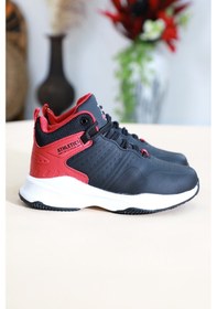 Resim Kidessa 1470-26974 Anatomik Tabanlı Çocuk Basket Ayak Siyah Kırmızı 