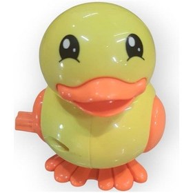 Resim Kurmalı Ördek Banyo Oyuncağı Eğlenceli Sevimli 
