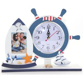 Resim urfakent bilişim ve medya danışmanlık Ahşap Marin Dümenli Çerçeveli Saat Model 2 