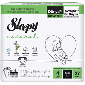 Resim Sleepy Natural Bebek Bezi 4 Numara Maxi 27 Adet - Standart / Standart 