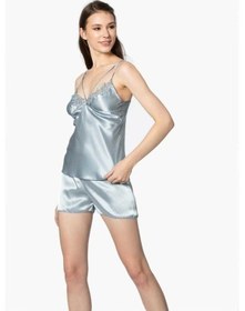 Resim Pierre Cardin 6'Lı Uzun Gecelik Sabahlık Set 6025 Mist Rengi (546534717) 