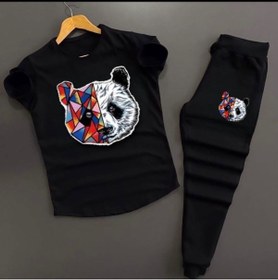Resim NewCabin Unisex Siyah Amg Baskılı Slim Fit Tişört- Siyah Dar Kesim Eşofman Altı Kombin Alt Üst Takım 2'li 