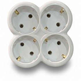 Resim Zirvesan Elektrik Beyaz Dörtlü Papatya Golyat Priz | Çoklu Priz | Dörtlü Priz | Priz Çoğaltıcı | Dörtlü Golyat 