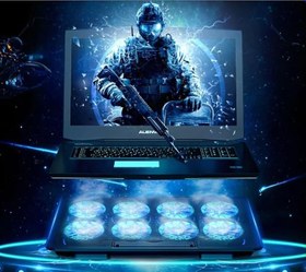 Resim Coverzone Şok Soğutma Profesyonel Dizüstü Bilgisayar Notebook Soğutucu Laptop Stand Işıklı Oyuncu Laptoplarına Özel 8 Büyük Fanı İle Hızlı Soğutma 2 USB Giriş A8 