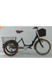 Resim Carraro Caravan Katlanır 2025 Model Şehir Bisikleti 24 Jant 6 Vites Siyah Kahverengi 