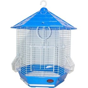 Resim Dayang Altıgen Kuş Kafesi Mavi 44.6x39x53.5 Cm 
