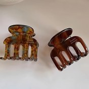 Resim 1 adet/2 adet Asetat Malzeme Vintage Fransız Köpekbalığı Klipsi, Yan Süpürme Yüksek At Kuyruğu Saç Aksesuarı 