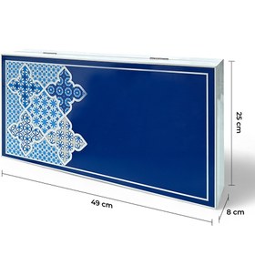 Resim Biggdesign Blue Tile Tavla, Çizilmez Zeminli, Mıknatıslı MDF Kasa, 2 Kat Vernik Cilalı 