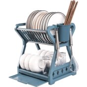 Resim Three Beans Çanak Süzgeç Kurutma Rafı 2 Tier Kase Plakaları Raf Sepeti Çok Fonksiyonlu Gereçler Tutucu Depolama Organizer Çubuk Kafesi ile | Raflar ve tutucular (Yurt Dışından) 