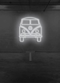 Resim Minibüs Figürlü Neon Tabela Beyaz 