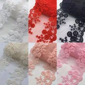 Resim Şifreli File Dantel - Çiçek Desenleri, DIY Saç ve Kıyafet El İşleri İçin - Dayanıklı Polyester Kumaş - Dikiş, Örgü, Tığ İşi Uyumlu - Zarif Çiçek Motifler - Başlangıç Dostu Malzeme, Detaylı Desenler, Pürüzsüz Dokulu, El Sanatları Tutkunları 