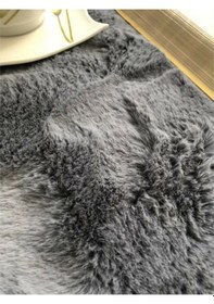 Resim Saraz Halı Tavşan Tüyü Peluş Halı Soft Antrasit 