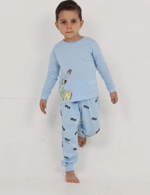 Resim Toontoy Kids Toontoy Erkek Çocuk Roar Baskılı Pijama Takım Mavi 