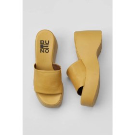 Resim Bueno Shoes Sarı Deri Kadın Dolgu Topuklu Terlik 01WY9000 01WY9000 