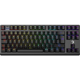 Resim Gamepower Eva 7 60M Mekanik Kablolu -2.4 GHz - Bluetooth 3 Mod Blue Switch Türkçe Q 88 Tuş USB RGB Klavye 