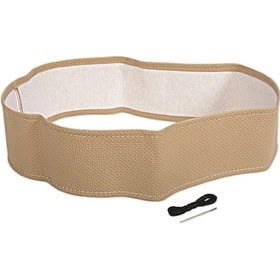 Resim Deri Oto Direksiyon Kılıfı Sarmalı Dikmeli Dikişli Kokusuz Bej 