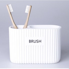 Resim Grooved İkili Diş Fırçalık Beyaz 