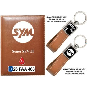 Resim Plakanıza Özel Sym Logolu Taba Ruhsat Kabı Ve Anahtarlık 