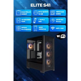 Resim Game Garaj Elite S41 Intel Core Ultra 5 245KF 32GB Ram 1tb SSD RTX5070TI 360MM Sıvı Soğt Freedos Oyuncu Oem Paket 
