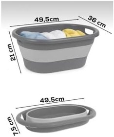 Resim Akordiyon Katlanır Sepet Katlanabilir Çamaşır Sepeti Orta Boy 