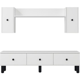 Resim 1355tv180-1dd Tv Sehpası,tv Ünitesi Beyaz-siyah 