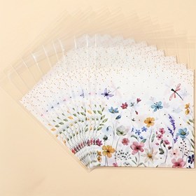 Resim 50/100 adet, Vahşi Çiçek Hediye Torbası, Dalga Nokta Çiçekleri Kendinden Kapalı Hediye Torbası, Düğün Parti Dekorasyon Hediye Ambalaj Torbası, Doğum Günü Parti Malzemeleri, Gençler Duş Partisi Dekoru, Parti Hediyeleri Paketleme Torbası 