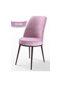 Resim Canisa Concept Dexa Serisi Pembe Sandalye -ayakları Kahverengi 1.sınıf Mutfak Sandalyesi Silinebilir Kumaş Pembe 