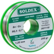 Resim 1.20 mm 200 G Kurşunsuz Lehim Teli (%99,3 Sn /%0,7 Cu) 