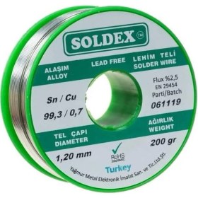 Resim 1.20 mm 200 G Kurşunsuz Lehim Teli (%99,3 Sn /%0,7 Cu) 