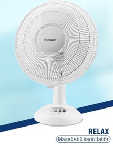 Resim GoldMaster Relax 40 Watt 12 inch Bakır Motorlu 3 Farklı Hız Ayarlı Masaüstü Vantilatör 