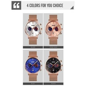 Resim Yingfu Skmeı 9231 Erkekler Harita Desen Takvim Kronometre Paslanmaz Çelik Kayış Kuvars Saat Gül Altın Çok Renkli/ Çok Renkli 