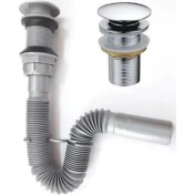 Resim Pop Up Bas Aç Körüklü Lavabo Sifonu 