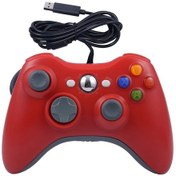 Resim Xbox 360 Konsolu Ve Pc İçin Usb Çift Titreşim Kablolu Gamepad Kırmızı 