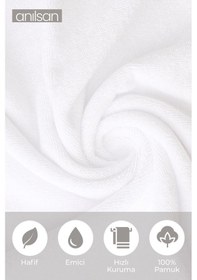 Resim 4'lü Greek El Havlusu - 50x90 Cm, 225 Gr, %100 Pamuk, Spa Ve Otel Havlusu, Günlük Kullanıma Uygun Beyaz 