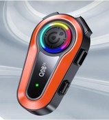 Resim Mi7a Q08 2x Motosiklet Kask Kulaklık Intercom RGB Işıklı Bluetooth 5.0 Çift Telefon Bağlantı 