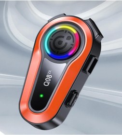 Resim Mi7a Q08 2x Motosiklet Kask Kulaklık Intercom RGB Işıklı Bluetooth 5.0 Çift Telefon Bağlantı 