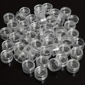 Resim 100/50 adet 5G Şeffaf Plastik Kozmetik Kavanozları - Göz Farı, Krem, Ruj ve Örnekler için Mükemmel - Seyahat ve Örnek Depolama, Makyaj Organizatörleri ve Depolama için İdeal 