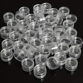 Resim 100/50 adet 5G Şeffaf Plastik Kozmetik Kavanozları - Göz Farı, Krem, Ruj ve Örnekler için Mükemmel - Seyahat ve Örnek Depolama, Makyaj Organizatörleri ve Depolama için İdeal 